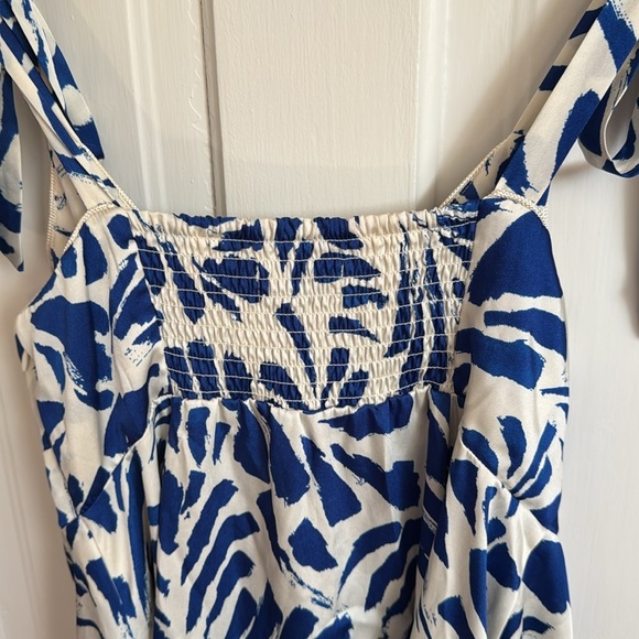 ALEXIS for Target // Blue Print Botanical Tie Strap Assymetrical Hem Dress - Picture 8 of 8
